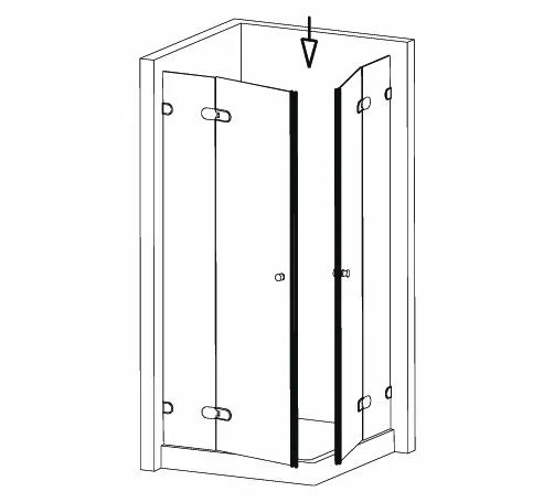 Duschtürdichtung selbstklebend mit Magnet 90° für Anschlagtüren für Glasdicken 8 + 10 + 12 mm, Länge 2500 mm