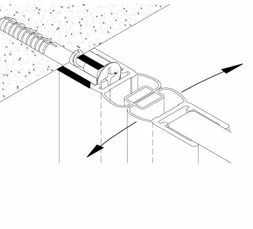Duschtürdichtung Trägerprofil aus Aluminium, Länge 2500 mm