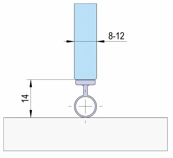 Duschtürdichtung selbstklebend mit unterem Balg für Glasdicken 8 + 10 + 12 mm, Länge 2500 mm