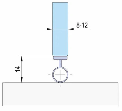Duschtürdichtung selbstklebend mit unterem Balg für Glasdicken 8 + 10 + 12 mm, Länge 2500 mm