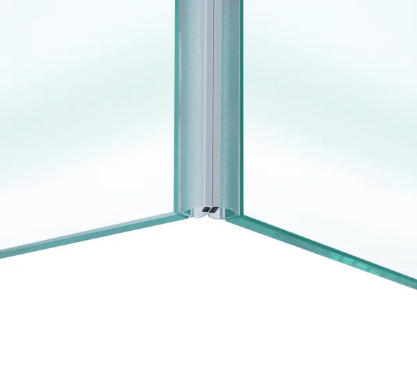 Duschtürdichtung selbstklebend mit Magnet 90° für Anschlagtüren für Glasdicken 8 + 10 + 12 mm, Länge 2500 mm