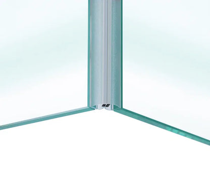 Duschtürdichtung selbstklebend mit Magnet 90° für Anschlagtüren für Glasdicken 8 + 10 + 12 mm, Länge 2500 mm