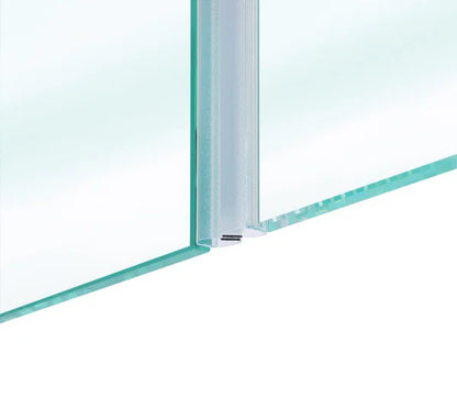 Duschtürdichtung selbstklebend mit Magnet 180° für Anschlagtüren für Glasdicken 8 + 10 + 12 mm, Länge 2500 mm