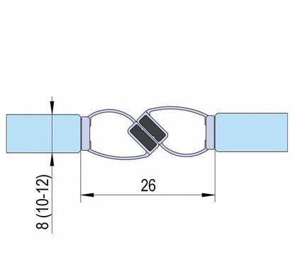 Duschtürdichtung selbstklebend mit Magnet 180° für Anschlagtüren für Glasdicken 8 + 10 + 12 mm, Länge 2500 mm