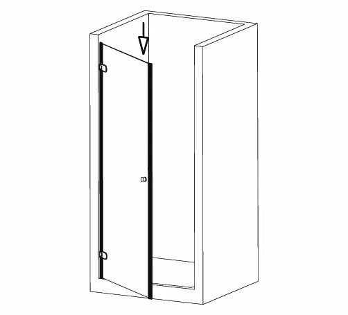 Duschtürdichtung selbstklebend mit Balg für Glasdicken 8 + 10 + 12 mm, Länge 2500 mm