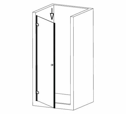 Duschtürdichtung selbstklebend mit Balg für Glasdicken 8 + 10 + 12 mm, Länge 2500 mm