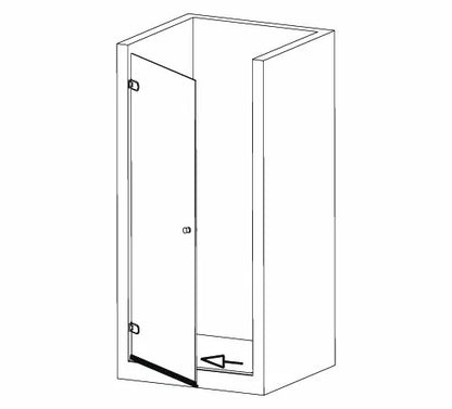 Duschtürdichtung selbstklebend mit unterem Balg für Glasdicken 8 + 10 + 12 mm, Länge 2500 mm