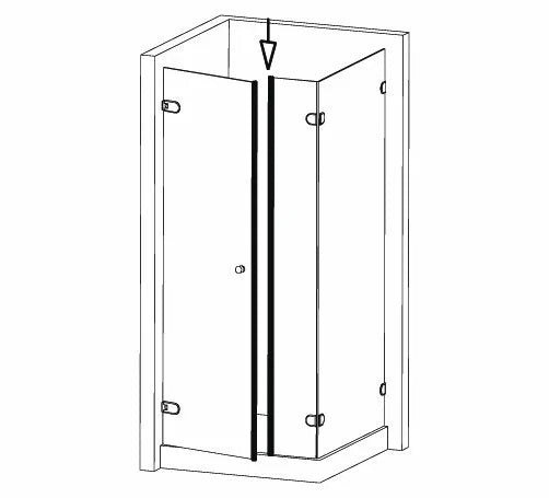 Duschtürdichtung selbstklebend mit Magnet 180° für Anschlagtüren für Glasdicken 8 + 10 + 12 mm, Länge 2500 mm