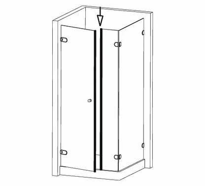 Duschtürdichtung selbstklebend mit Magnet 180° für Anschlagtüren für Glasdicken 8 + 10 + 12 mm, Länge 2500 mm