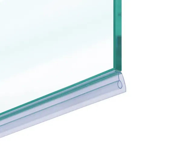 Selbstklebende Duschtürdichtung mit Wasserabweiser für 8-12 mm ESG, Länge 2500 mm