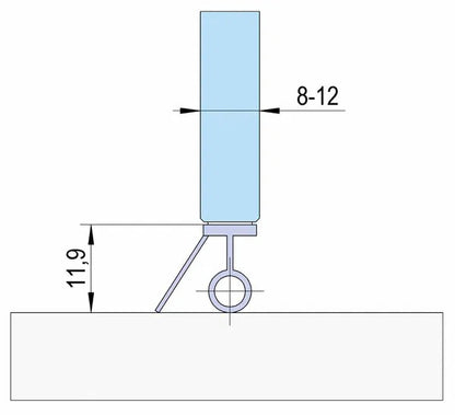 Selbstklebende Duschtürdichtung mit Wasserabweiser für 8-12 mm ESG, Länge 2500 mm