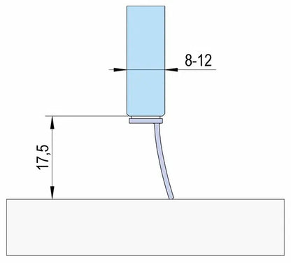 Selbstklebende Duschtürdichtung mit seitlicher Dichtlippe für 8-12 mm, Länge 2500 mm