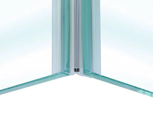 Duschtürdichtung mit Magnet 90° für Anschlagtüren für Glasdicken 10 + 12 mm, Länge 2160 mm
