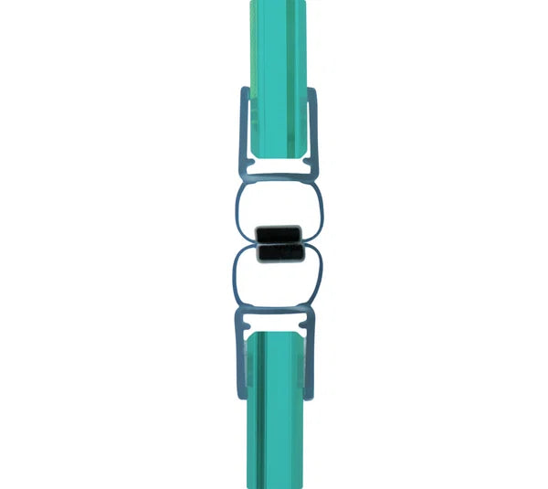 Duschtürdichtung mit Magnet 180° für Pendeltüren für Glasdicken 10 + 12 mm, Länge 2160 mm