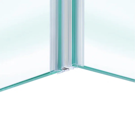 Duschtürdichtung mit Magnet 90° für Pendeltüren für Glasdicken 6 + 8 mm, Länge 2000 mm