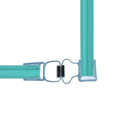 Duschtürdichtung mit Magnet 90° für Pendeltüren für Glasdicken 6 + 8 mm, Länge 2000 mm