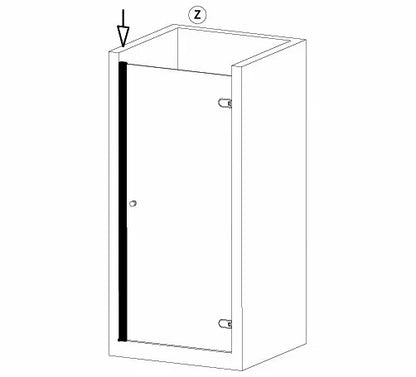 Duschtürdichtung Trägerprofil aus Aluminium, Länge 2010 mm